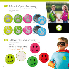 Reflektierender Ansteckbutton - rosa Hand Reflektierender Ansteckbutton - rosa Hand